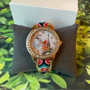 "Paris Girl" Knitted Woven Braided Bracelet Watch